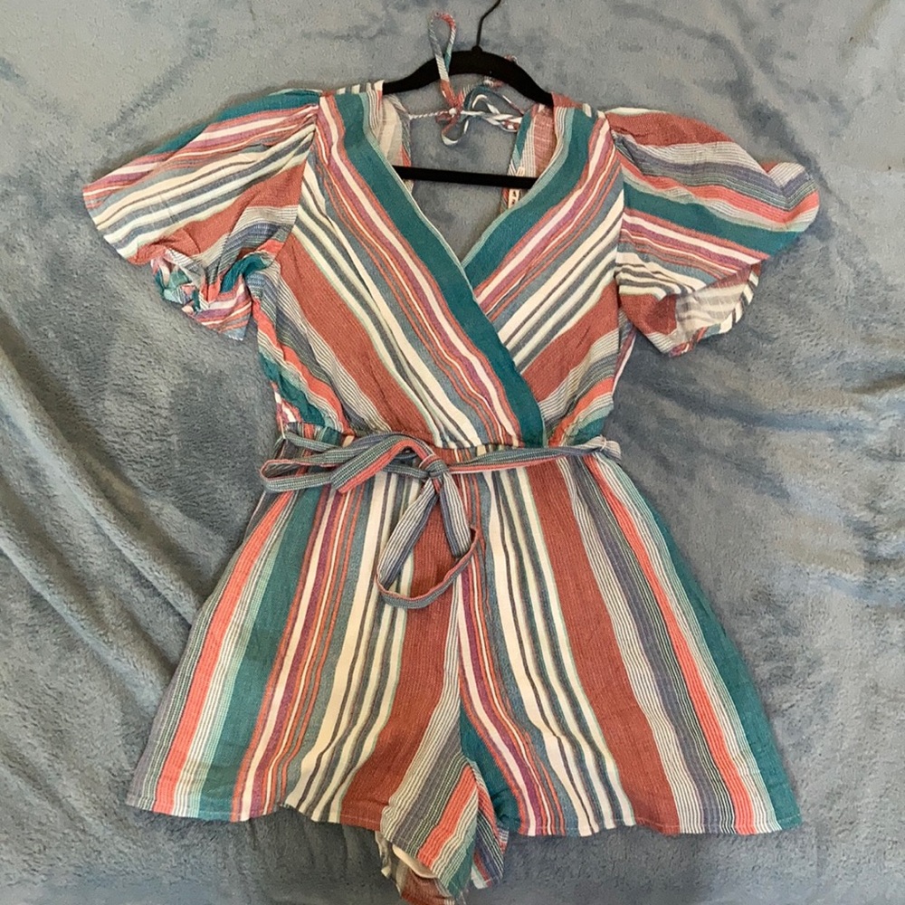 boho Francesca’s Collection striped romper